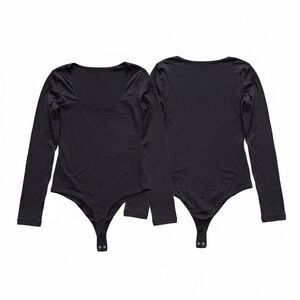 Elegant Black Long Sleeve Bodysuit